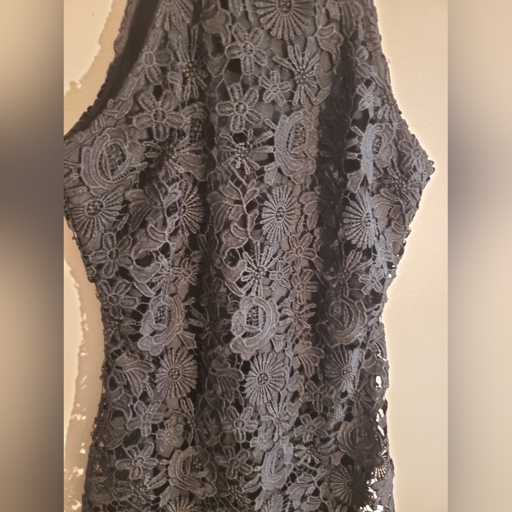 Lulu's Black Floral Crochet Dress Size Small - Picture 3 of 7